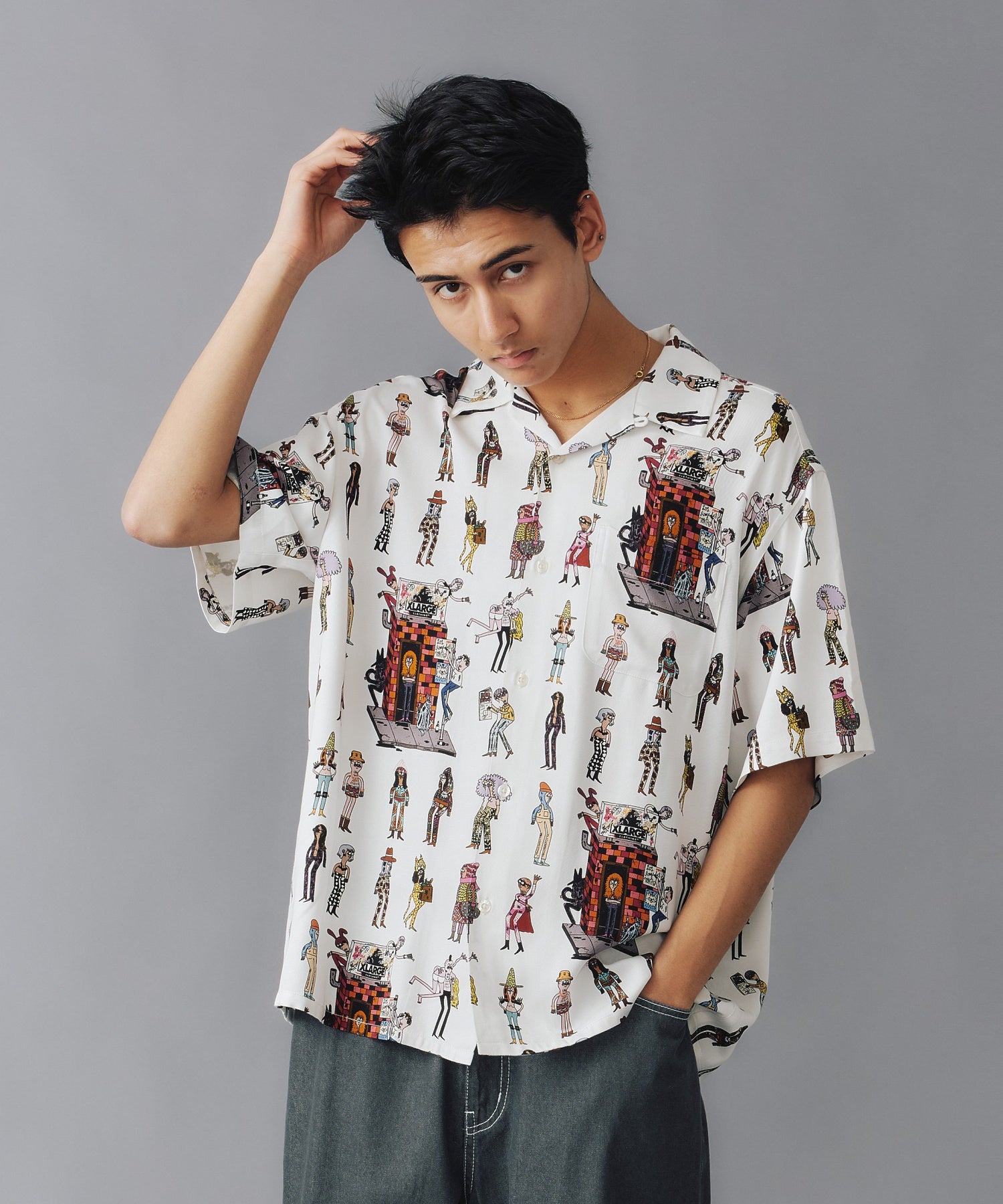 เสื้อเชิ้ต XLARGE รุ่น LIFE PATTERN S/S SHIRT