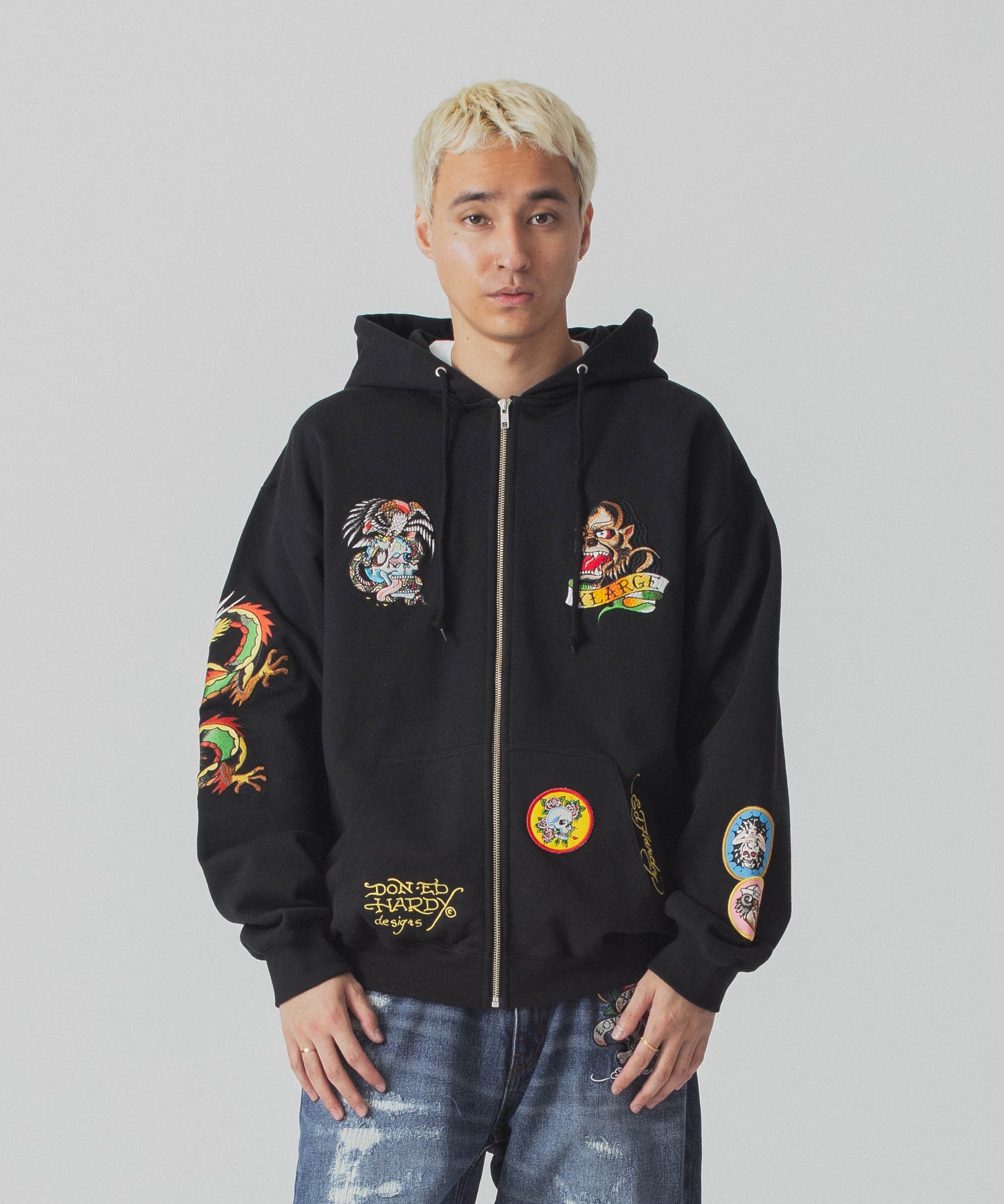 เสื้อฮู้ด XLARGE รุ่น XLARGE x Ed Hardy Zip Hooded Sweatshirt