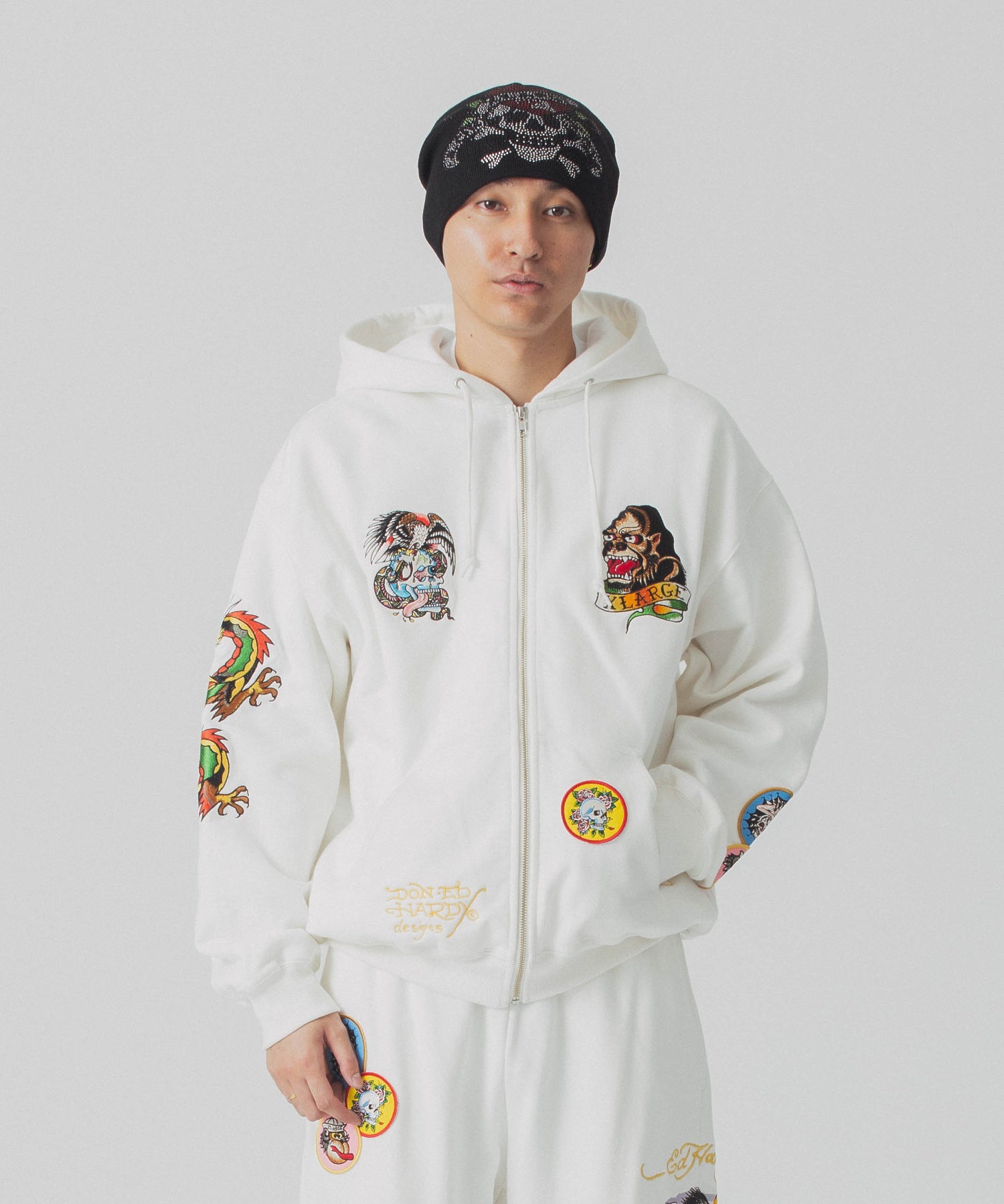 เสื้อฮู้ด XLARGE รุ่น XLARGE x Ed Hardy Zip Hooded Sweatshirt