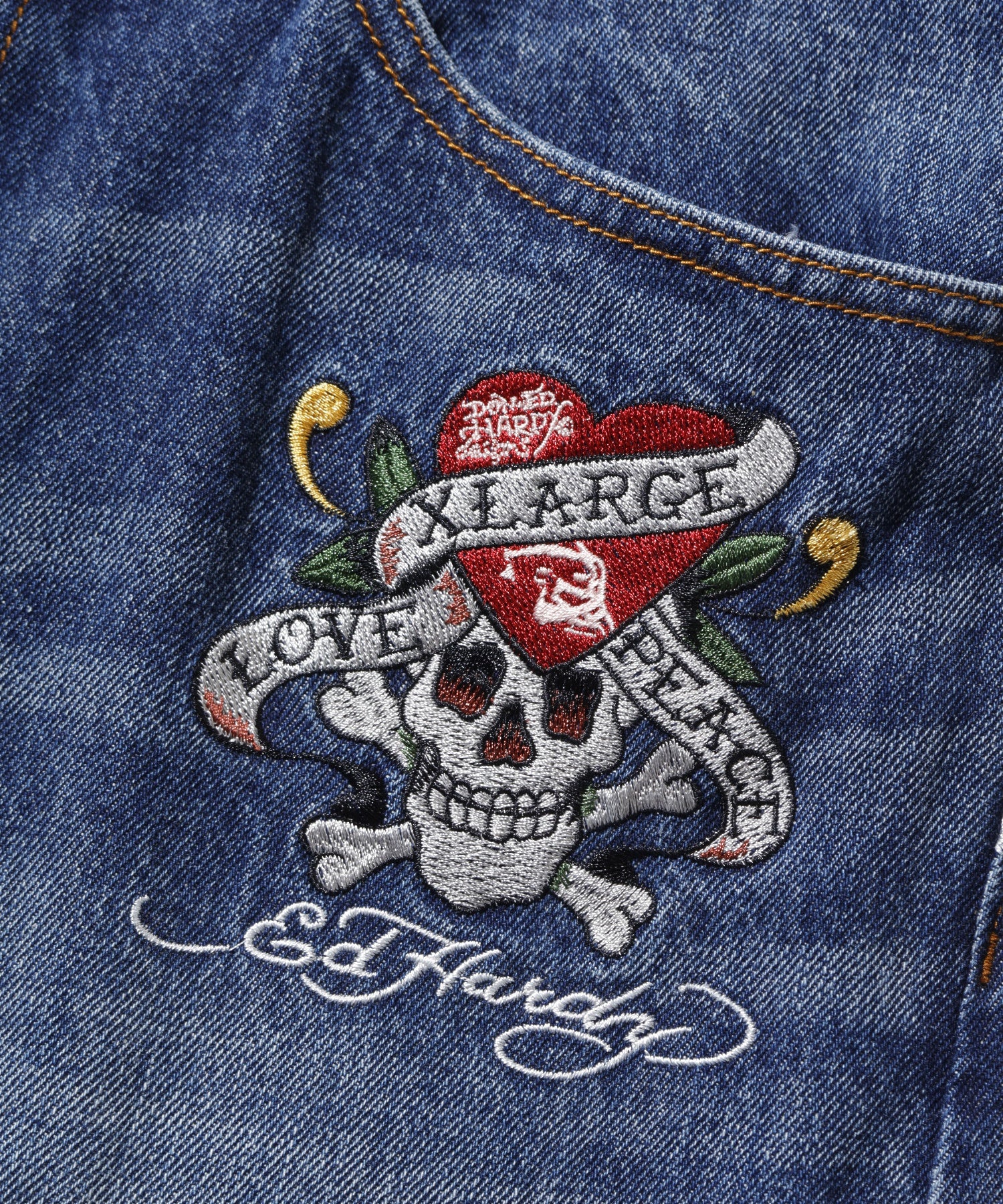 กางเกงยีนส์ผ้าเดนิม Xlarge รุ่น XLARGE x Ed Hardy Crash Denim Pants