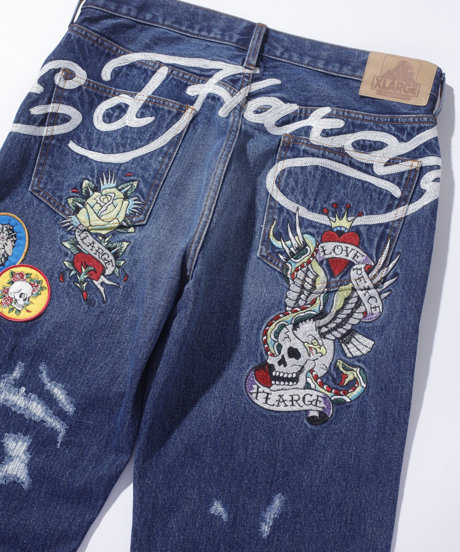 กางเกงยีนส์ผ้าเดนิม Xlarge รุ่น XLARGE x Ed Hardy Crash Denim Pants